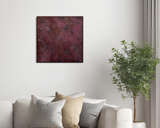 A07 - Rhapsody in Ruby | 40 x 40 cm Original Acrylic Painting